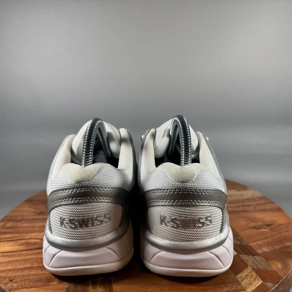 K-Swiss Hypercourt Express Womens 8.5 Tennis Shoes White Silver 93377-153-M Low